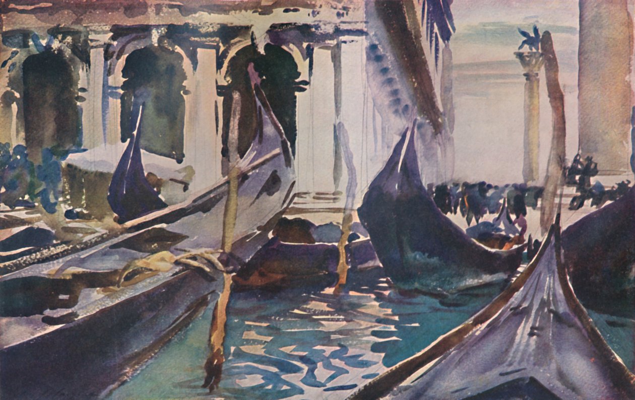 पियाज्ज़ेटा द्वारा गोंडोलास, c1904, 1925। द्वारा जॉन सिंगर सार्जेंट