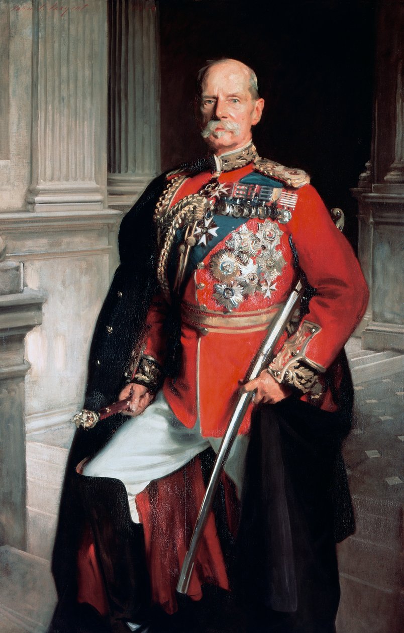 फ्रेडरिक स्लीघ रॉबर्ट्स का पोर्ट्रेट, प्रथम अर्ल रॉबर्ट्स (1832-1914), ब्रिटिश जनरल द्वारा जॉन सिंगर सार्जेंट