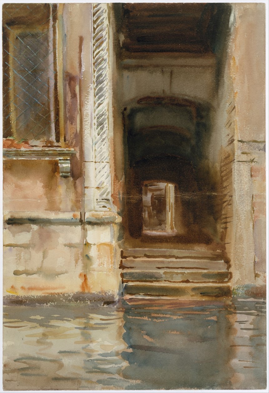 विनीशियन पैसेजवे, c.1905 (wc, gouache, और ग्रेव वाइट पेपर पर ग्रेफाइट) द्वारा जॉन सिंगर सार्जेंट