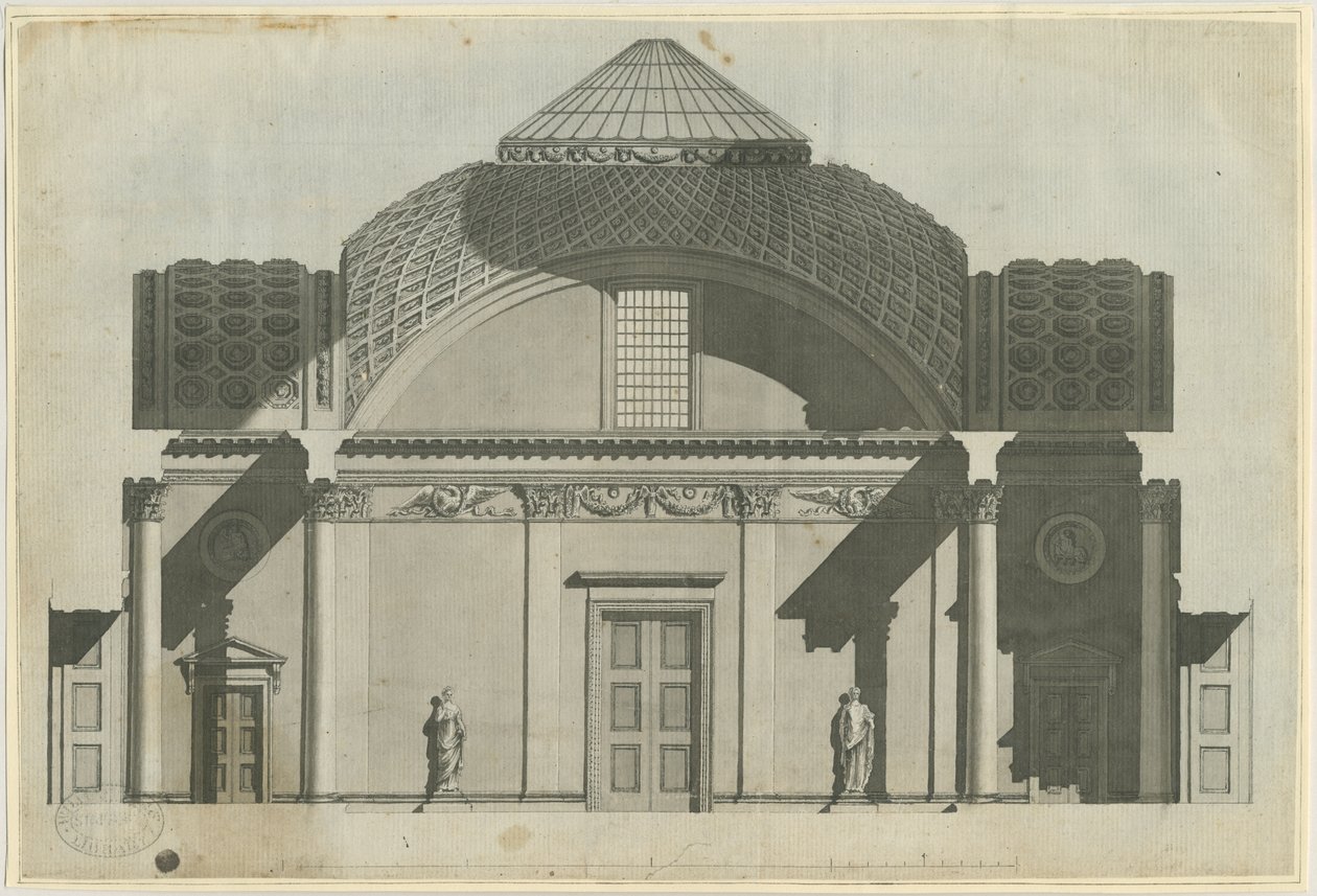 चिलिंगटन हॉल: सीपिया ड्राइंग, एनडी [1789] (ड्राइंग) द्वारा जॉन सोएन