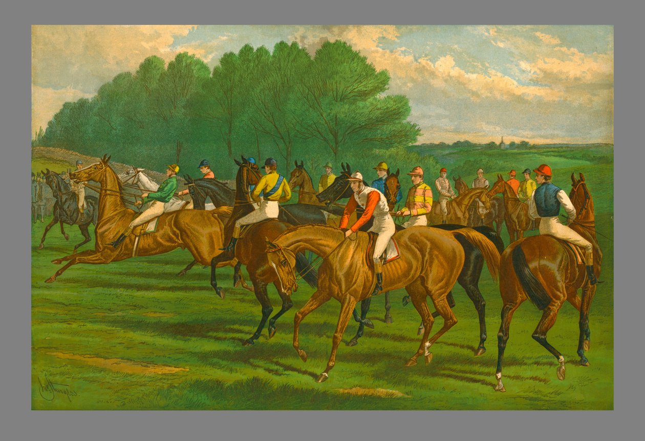 एक गलत शुरुआत - डर्बी, 1883। द्वारा जॉन स्टर्गेस