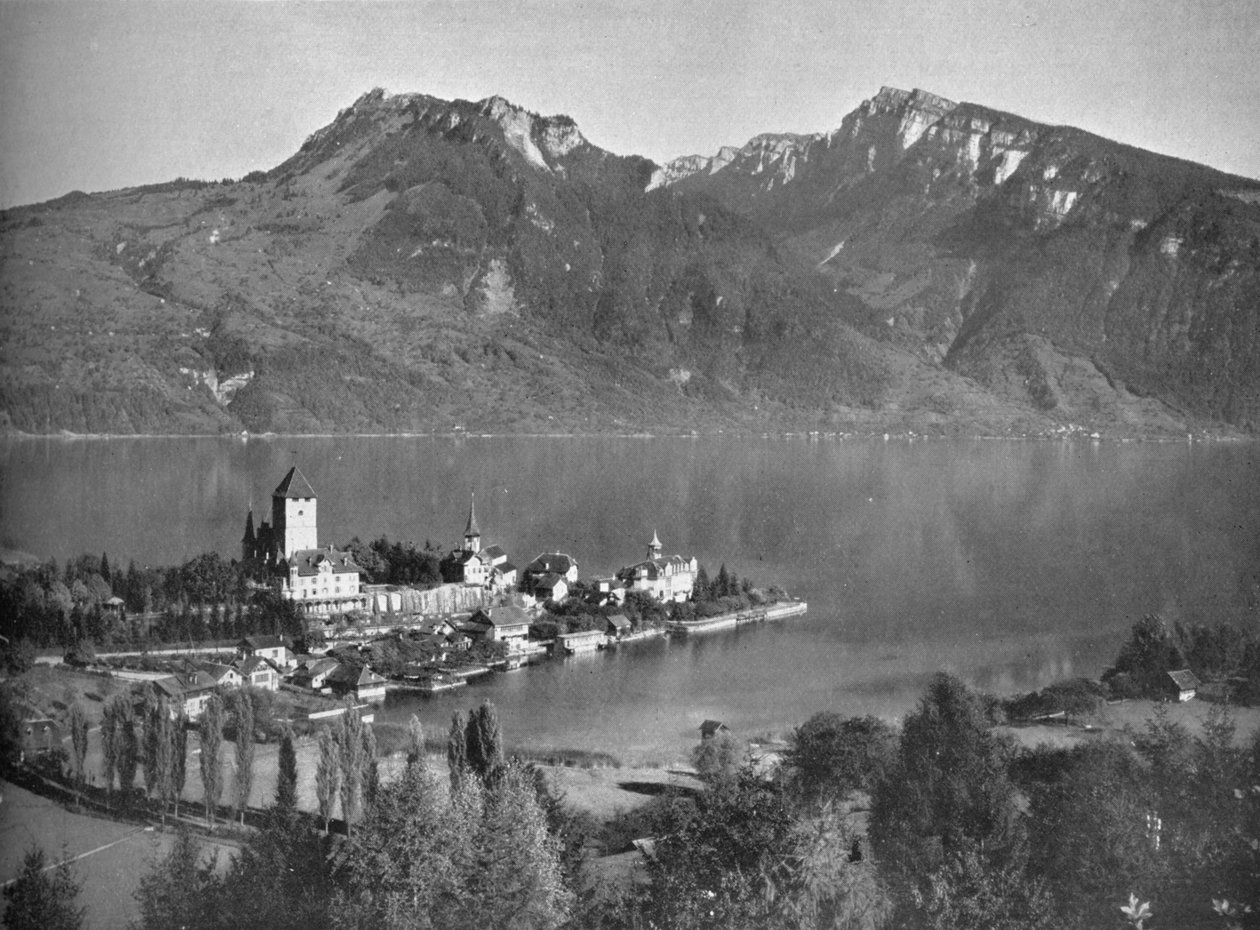 स्पीज़, लेक थून पर, 1910 द्वारा जॉन स्वैन और बेटा
