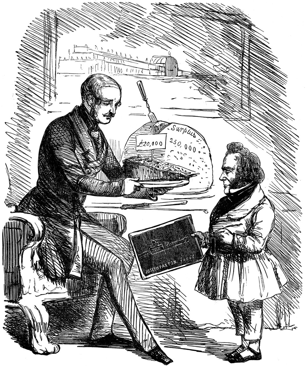 अल्बर्ट, महारानी विक्टोरिया के राजकुमार पत्नी और जोसेफ पैक्सटन, 1851 द्वारा जॉन टेनिएल