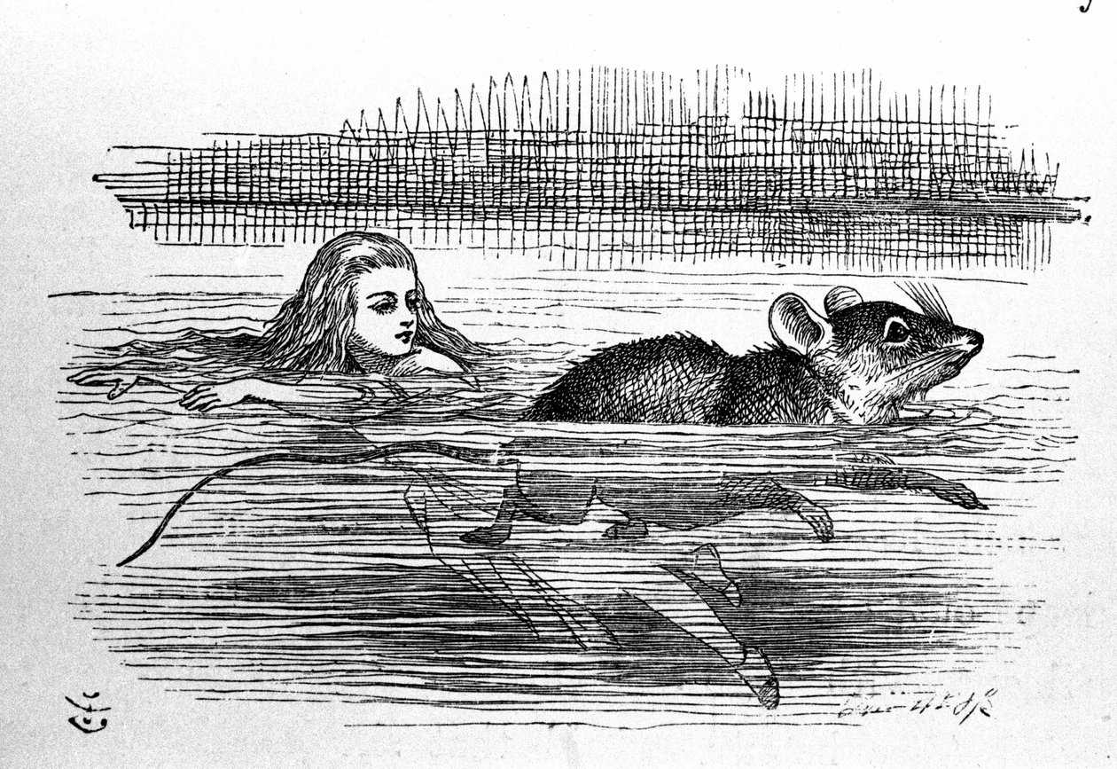 लुईस कैरोल (ई. डोडसन) द्वारा एलिस इन वंडरलैंड। Tenniel द्वारा पहले संस्करण का चित्रण द्वारा जॉन टेनिएल