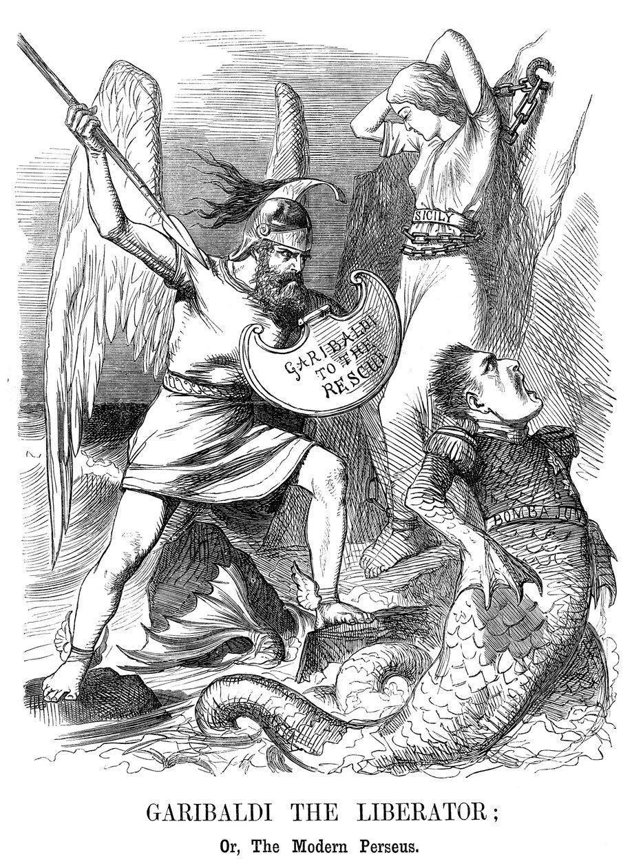 Giuseppe Garibaldi, इटली के नए राज्य के लिए सिसिली और नेपल्स को जीतना, 1860 द्वारा जॉन टेनिएल