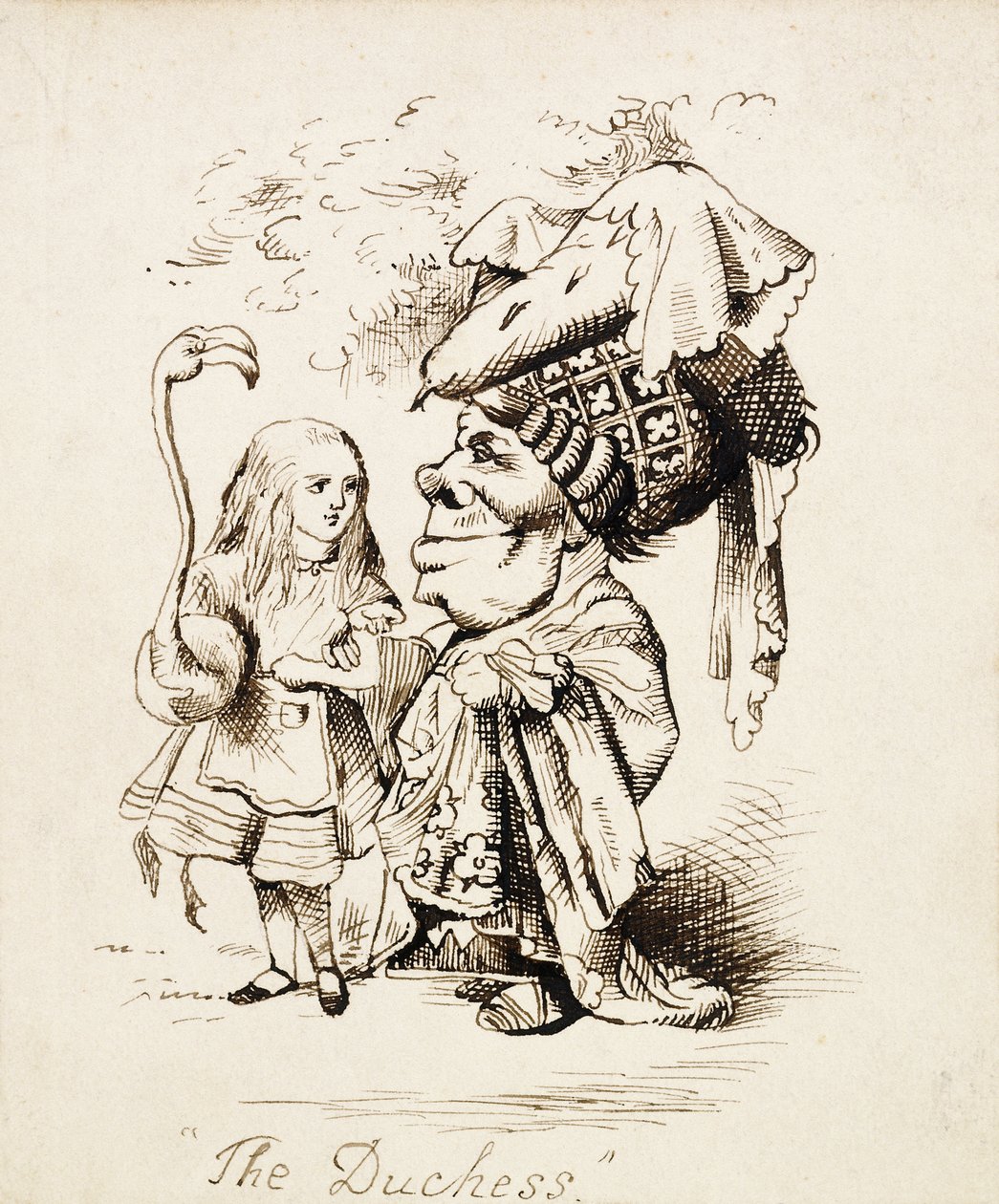 द डचेस, c.1865 (कलम और भूरे रंग की स्याही) द्वारा जॉन टेनिएल