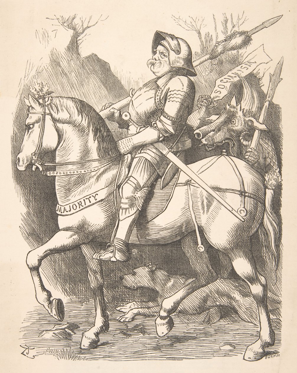 द नाइट एंड हिज़ कम्पेनियन पंच, 5 मार्च, 1887, 1887। द्वारा जॉन टेनिएल