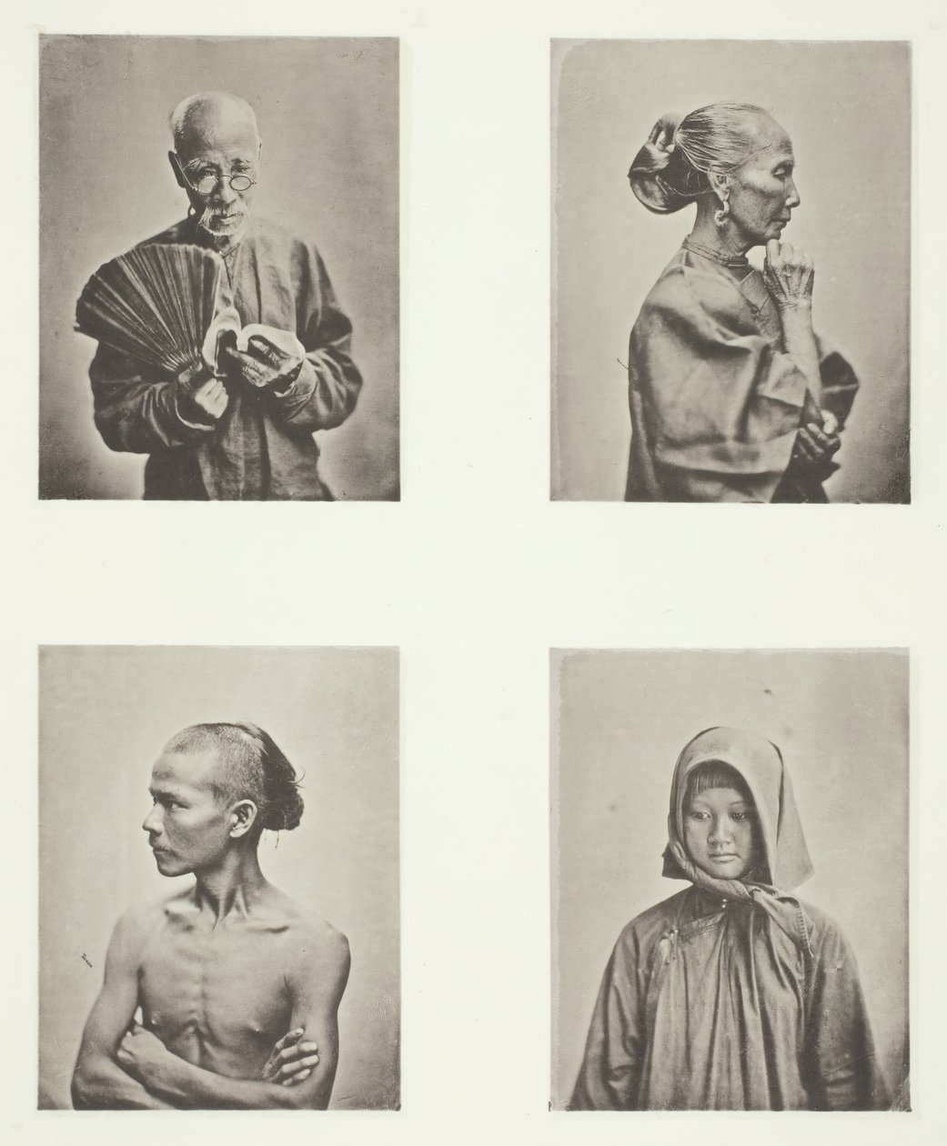 फोर हेड्स, टाइप्स ऑफ़ द लेबर क्लास, सी. 1868. द्वारा जॉन थॉमसन