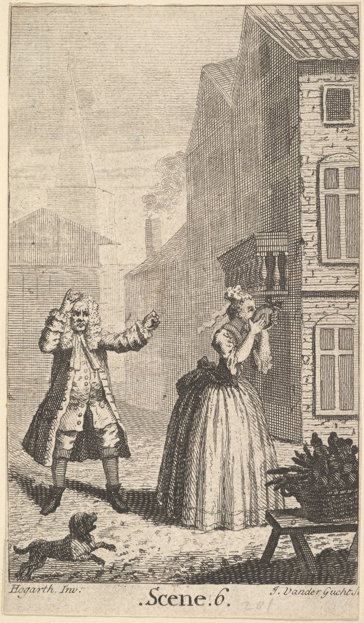 Moliere के Sganarelle के सामने का भाग, या Cocu Imaginaire The Imaginary Cuckold, ca. 1732. द्वारा जॉन वेंडरगुच्टो