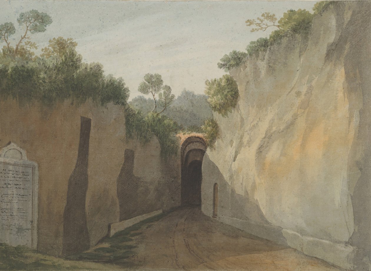 पोसिलिपो, नेपल्स के ग्रोटो में प्रवेश, 1778-79। द्वारा जॉन वारविक स्मिथ