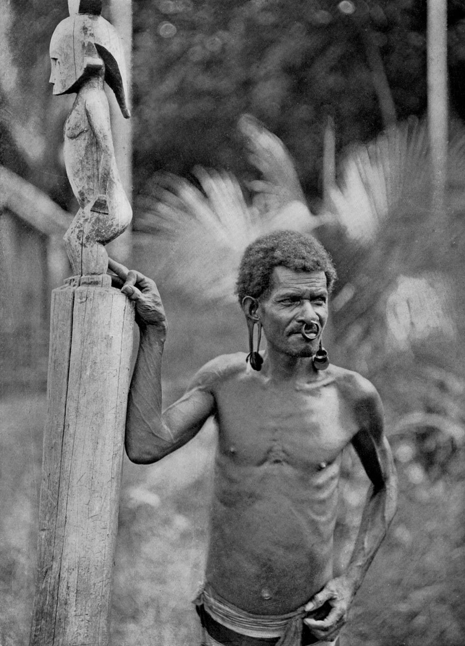 कानों की विकृति, सोलोमन द्वीप, 1920। द्वारा जॉन वाट बीट्टी