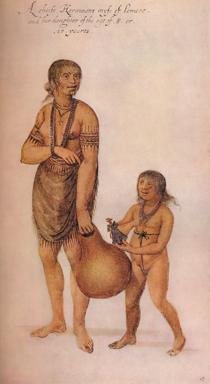 ए चीफ हेरोवान्स वायफे, सी 1585 द्वारा जॉन व्हाइट