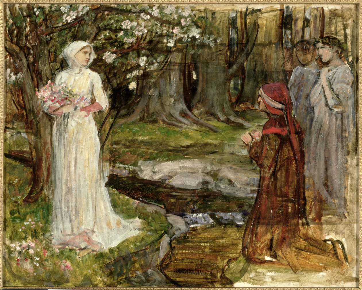 डांटे और बीट्राइस, c.1916-17 (कैनवास पर तेल) द्वारा जॉन विलियम वॉटरहाउस