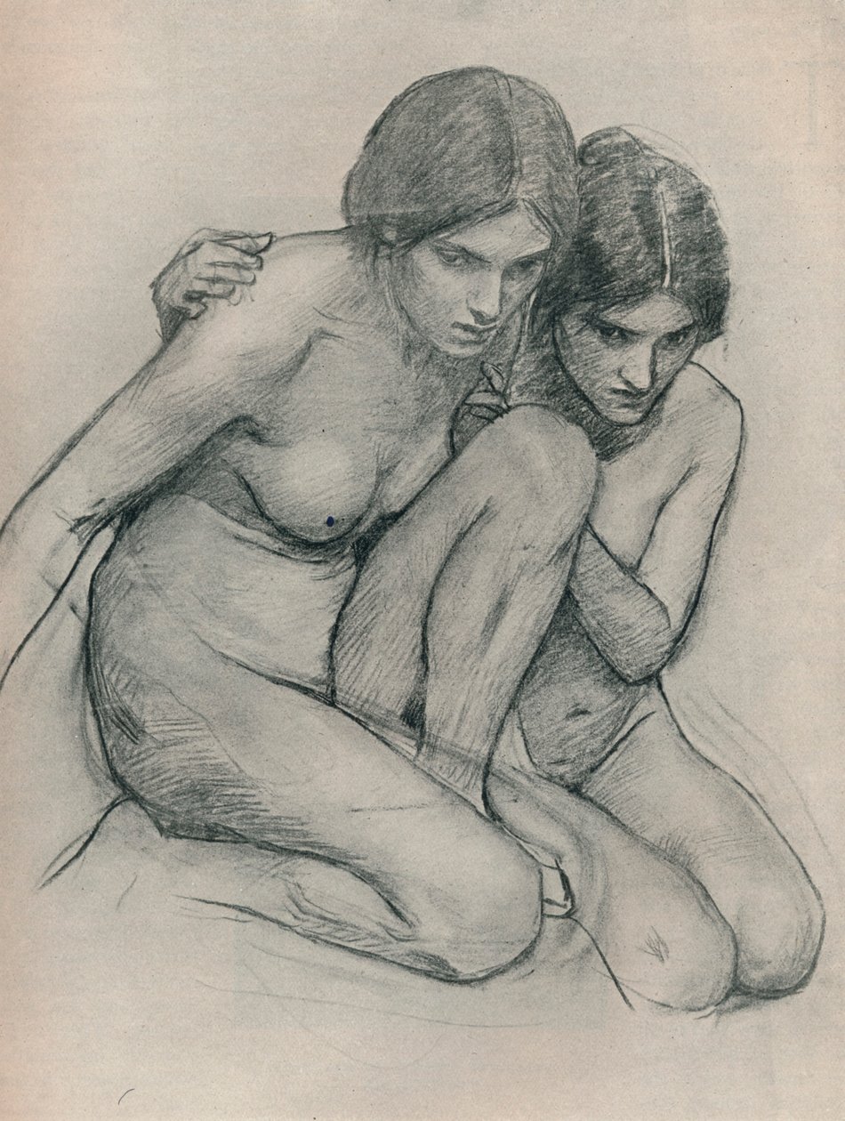 ऑम्फियस के प्रमुख का पता लगाने वाले अप्सराओं के लिए अध्ययन, c1899 द्वारा जॉन विलियम वॉटरहाउस