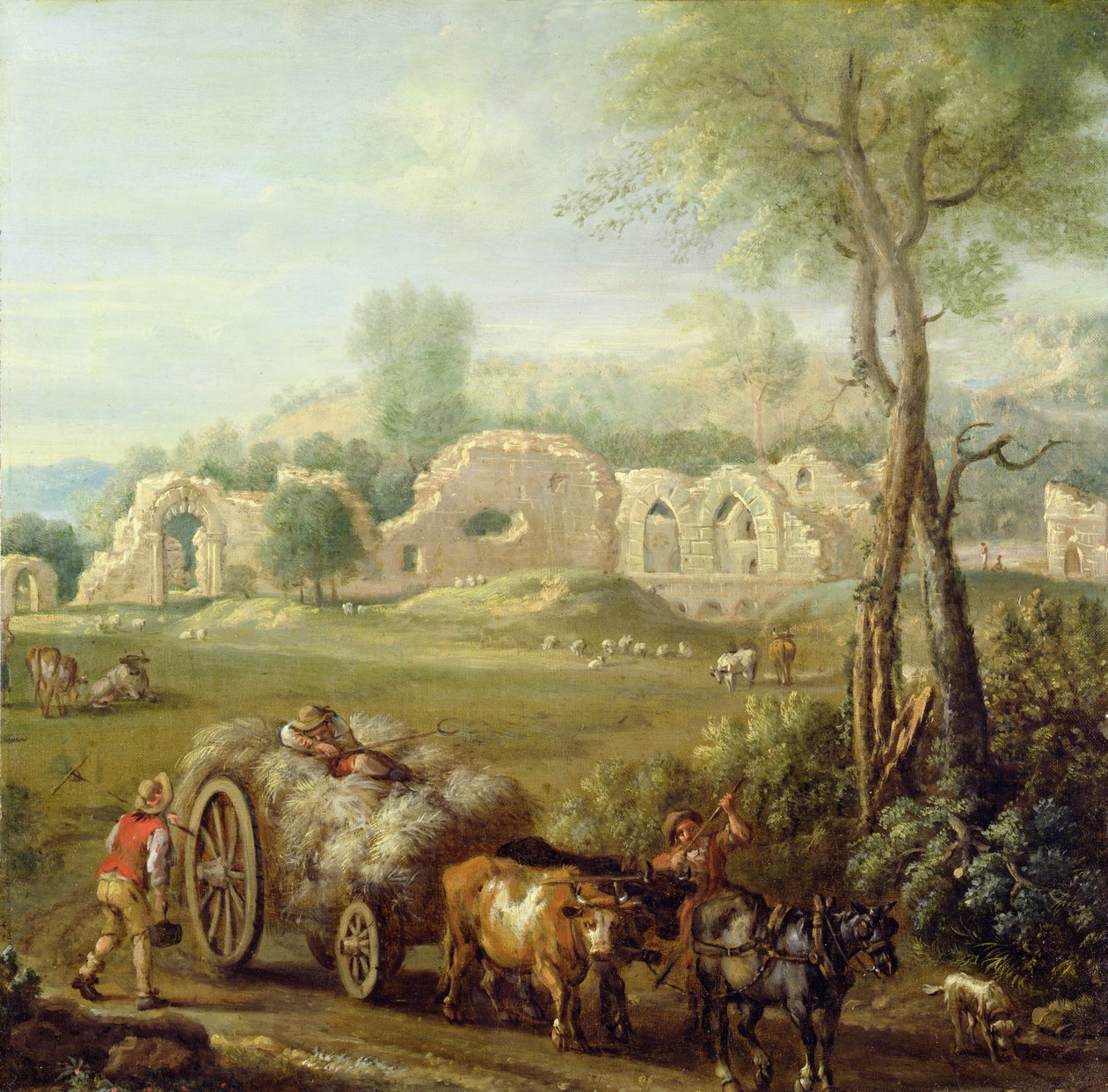 हेअकार्ट एक बर्बाद अभय पासिंग, c.1740-50 (कैनवास पर तेल) द्वारा जॉन वॉटन