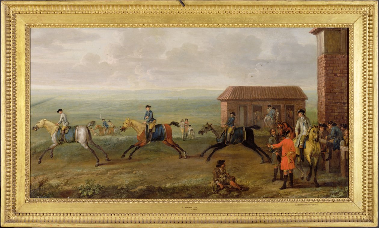 न्यूमार्केट हेथ पर व्यायाम पर लॉर्ड पोर्टमोर, रेसहॉर्स को देखते हुए, c.1735 द्वारा जॉन वॉटन