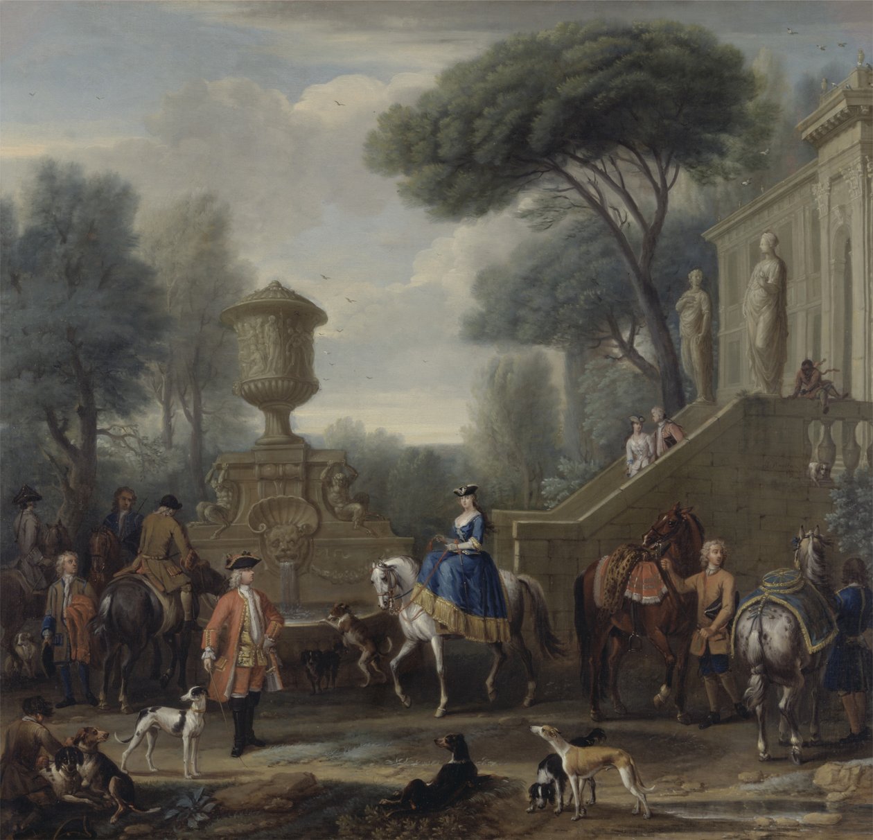 हंट की तैयारी, c.1740-50 (कैनवास पर तेल) द्वारा जॉन वॉटन