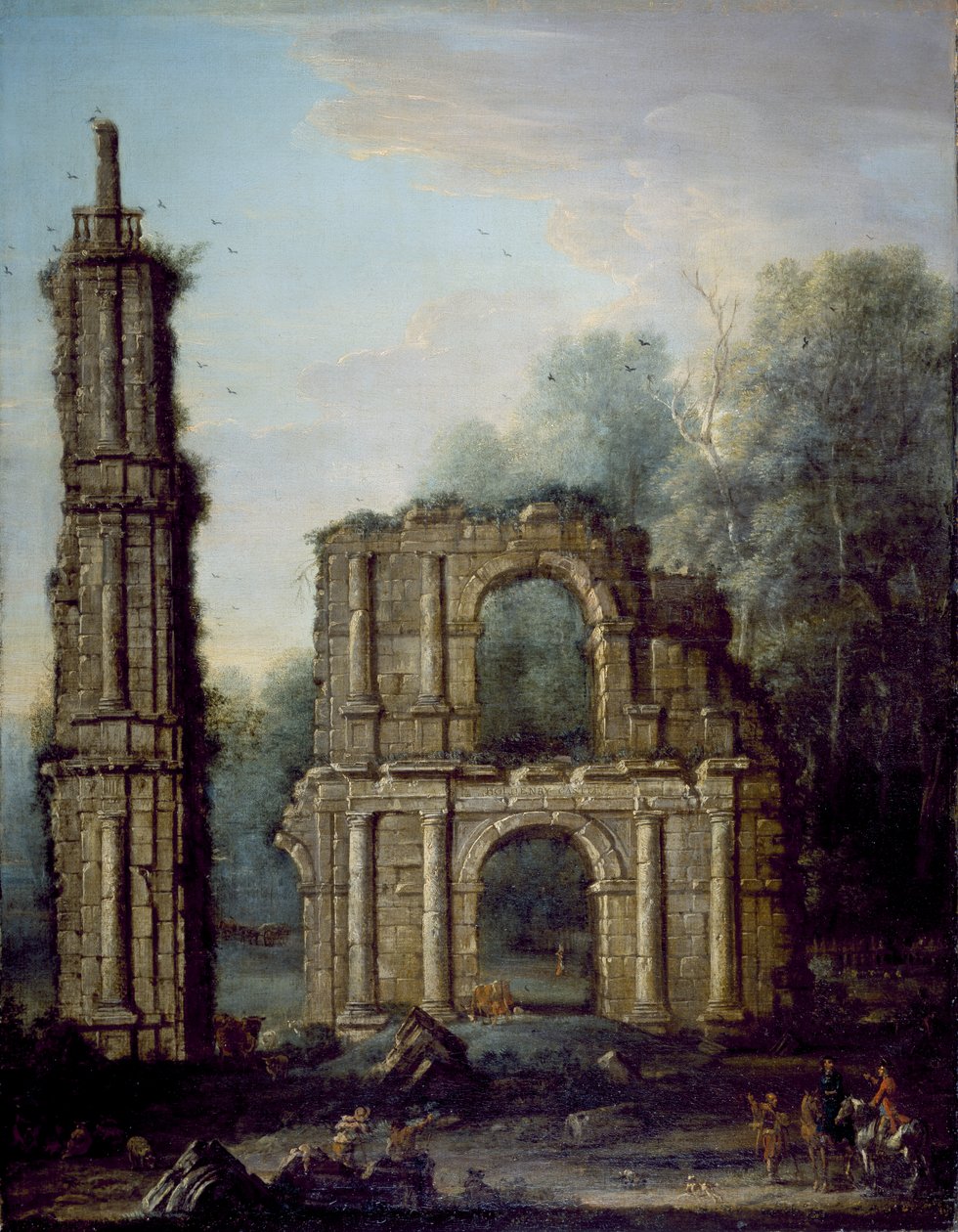 होल्डनबी कैसल, नॉर्थम्पटनशायर के खंडहर, c.1735-45 (कैनवास पर तेल) द्वारा जॉन वॉटन