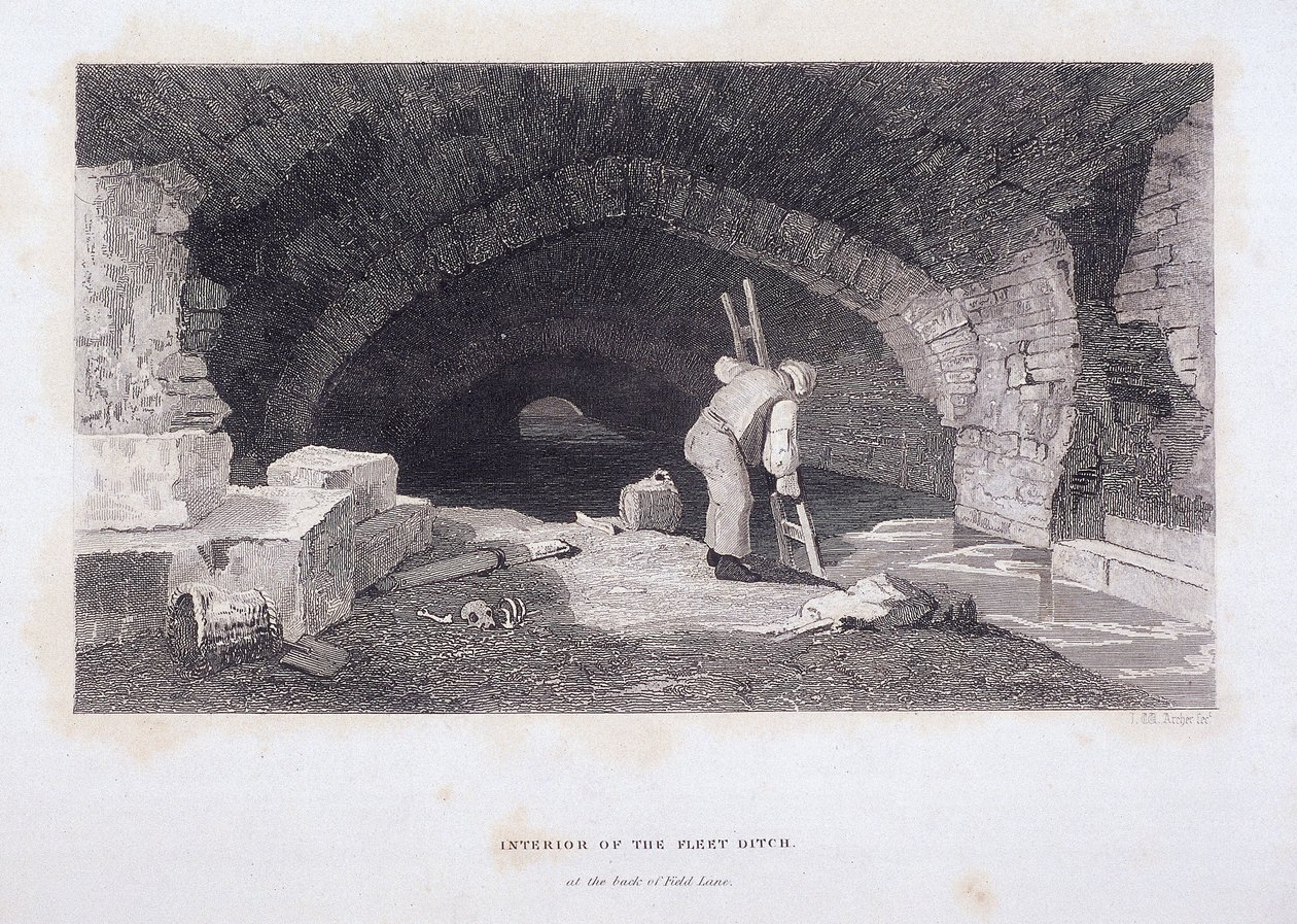 फ्लीट रिवर, लंदन, 1851 द्वारा जॉन व्येकहम आर्चर
