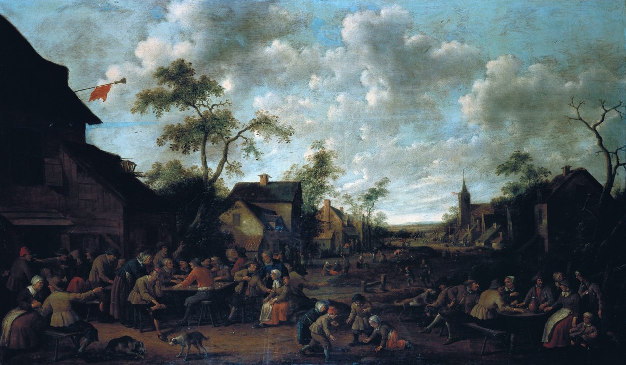 किसानों को एक गांव में दावत, 1661 द्वारा जोस्ट कार्नेलिसज़। Droochsloot