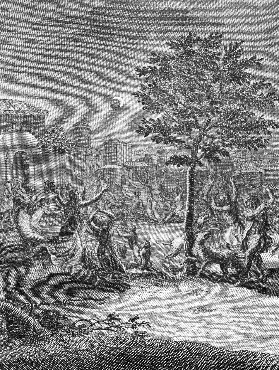 चंद्रमा का ग्रहण, &39;दक्षिणी अमेरिका का यात्रा इतिहास&39;, पब से। 1752 द्वारा जॉर्ज और उल्लो, एंटोनियो डी जुआन वाई संतासिलिया