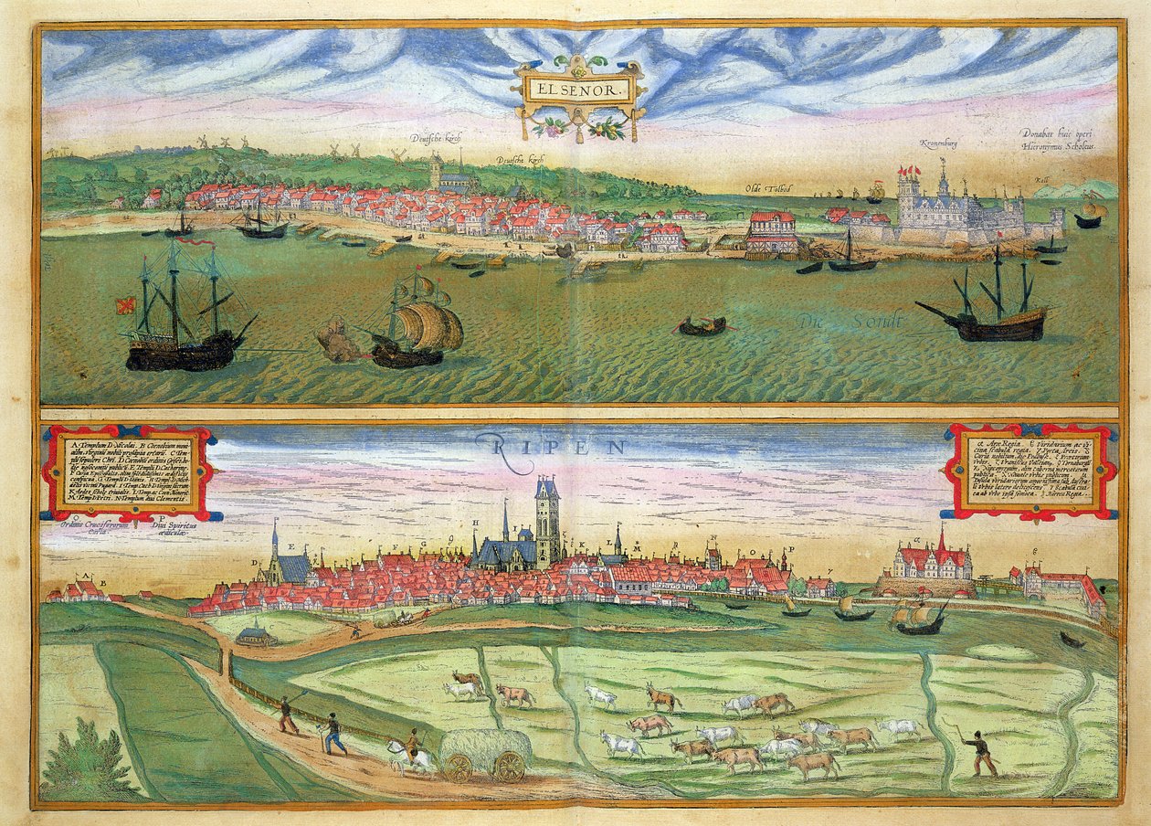 Elsen और पकाना, &39;विश्व&39; से ब्राउन द्वारा (1541-1622) और फ़्रैंस होगेनबर्ग (1535-1590), c.1572 द्वारा जोरिस हॉफनागल