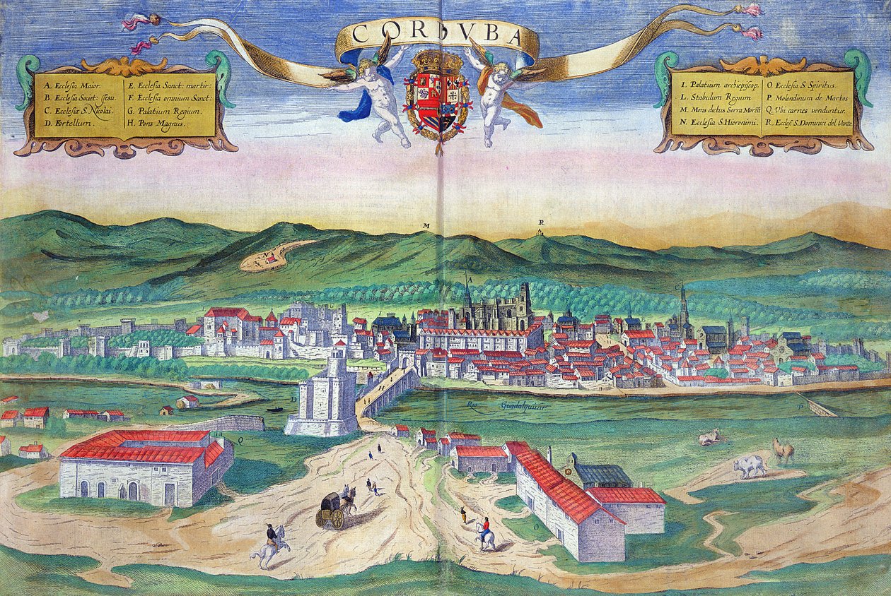 कॉर्डोबा के मानचित्र, ब्राउन (1541-1622) और फ्रांज Hogenbergh द्वारा &39;विश्व&39; से (1535-1590) c.1572-1617 द्वारा जोरिस हॉफनागल