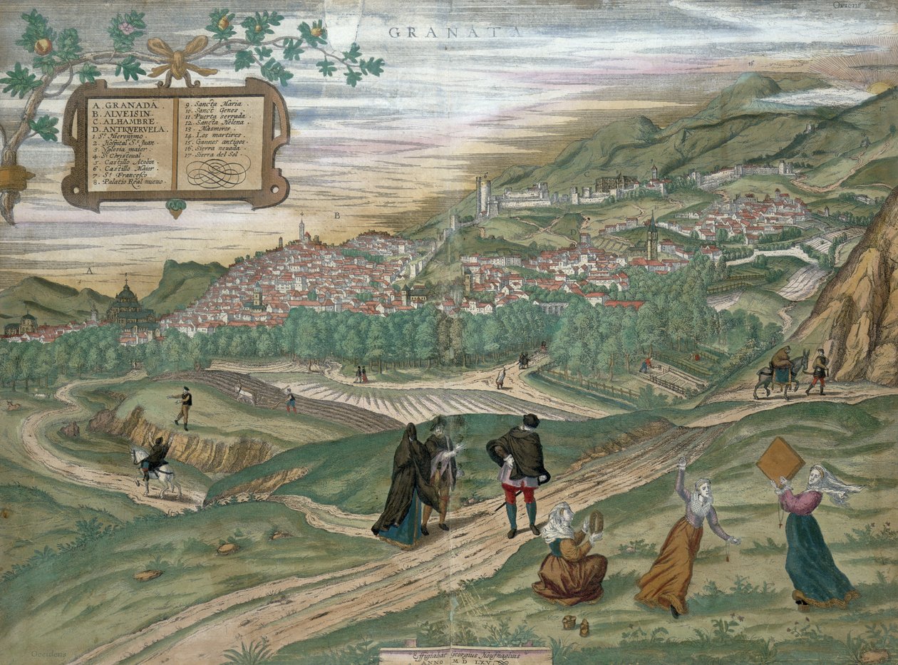 ग्रेगडा का नक्शा, &39;Civitates Orbis Terrarum&39; से, खंड I नंबर 4, जॉर्ज ब्रौन (1541-1622) और फ्रैंस होजनबर्ग (1535-90), 1565 द्वारा जोरिस हॉफनागल