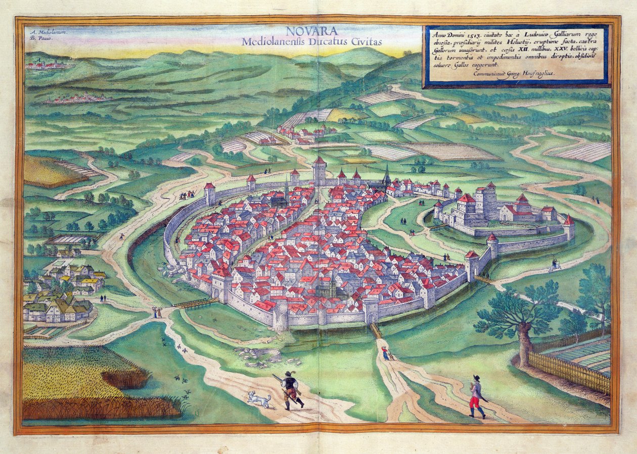 नोवारा के मानचित्र, ब्राउन (1541-1622) और फ्रांज Hogenbergh द्वारा &39;विश्व&39; से (1535-1590) c.1572-1617 द्वारा जोरिस हॉफनागल