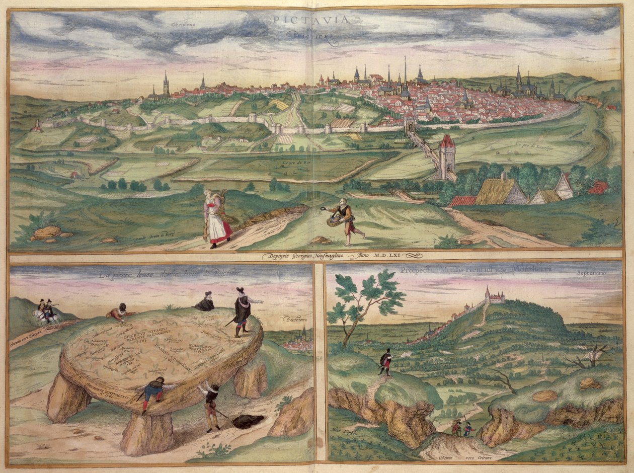 &39;विश्व&39; से ब्राउन (1541-1622) और फ्रांज Hogenbergh (1535-1590), 1561 द्वारा पॉटिए के मानचित्र द्वारा जोरिस हॉफनागल