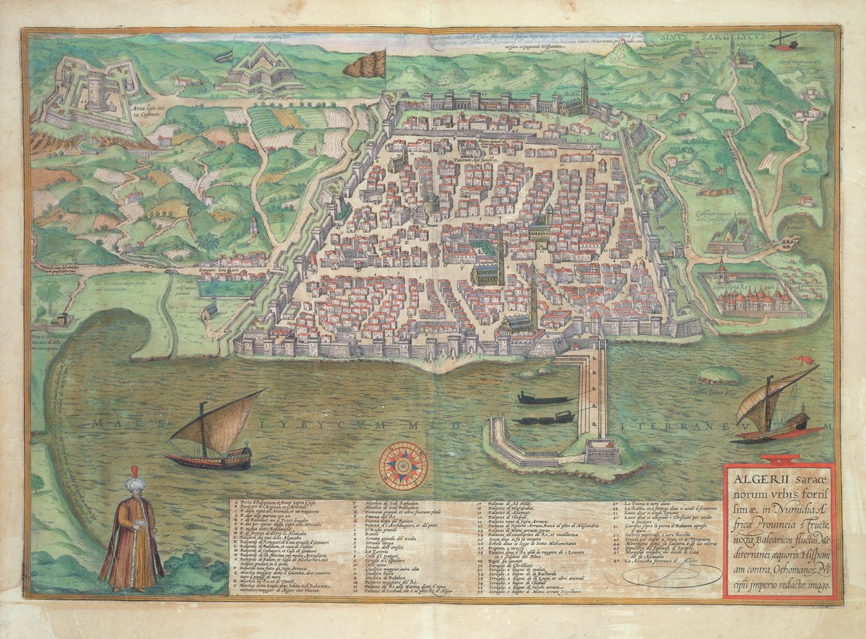 &39;विश्व&39; से ब्राउन द्वारा टोलेडो के मानचित्र (1541-1622) और फ्रांज Hogenbergh (1535-1590), 1566 द्वारा जोरिस हॉफनागल