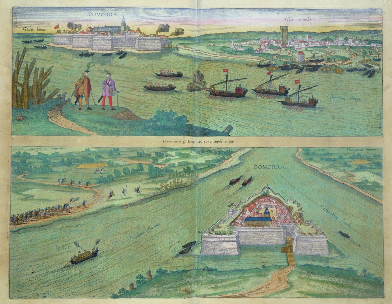 जॉर्ज ब्रौन (1541-1622) और फ्रैंस होजेनबर्ग (1535-90) द्वारा &39;सेविटेट्स ऑर्बिस टेरारम&39; से कोमोर्रा के दो दृश्य द्वारा जोरिस हॉफनागल