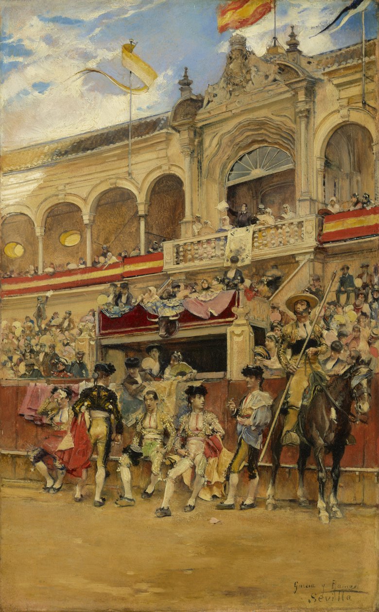 बुलरिंग के अंदर, c.1880 द्वारा जोस गार्सिया रामोस