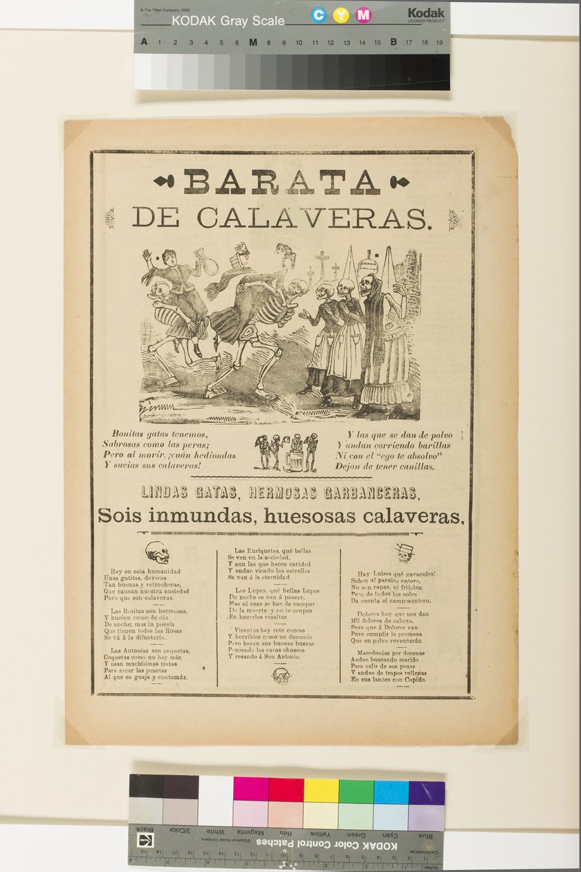 ब्रॉडसाइड: खोपड़ी बिक्री, c.1890 (अखबारी कागज पर लिथो) द्वारा जोस गुआडालुपे पोसाडा
