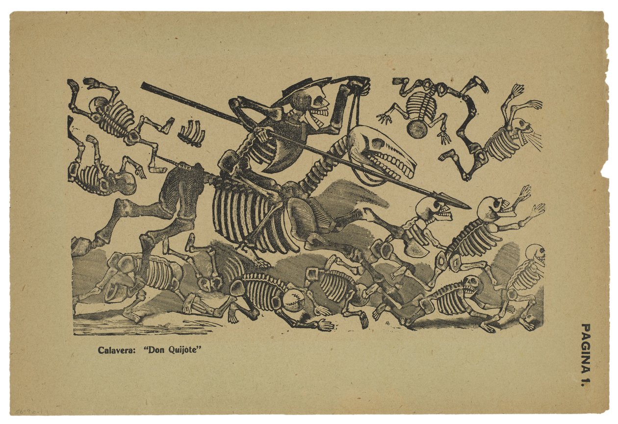 डॉन क्विक्सोट की खोपड़ी, c.1910-13, 1943 में छपी (फोटो-नक्काशी के साथ फोटो की नक़्क़ाशी) द्वारा जोस गुआडालुपे पोसाडा