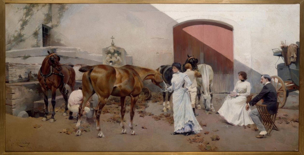 जे। क्यूसाच वाई क्यूसाच, पेफ़र्डेकसेल - पेंटिंग, 1901 द्वारा जोस क्यूसाच वाई क्यूसाच