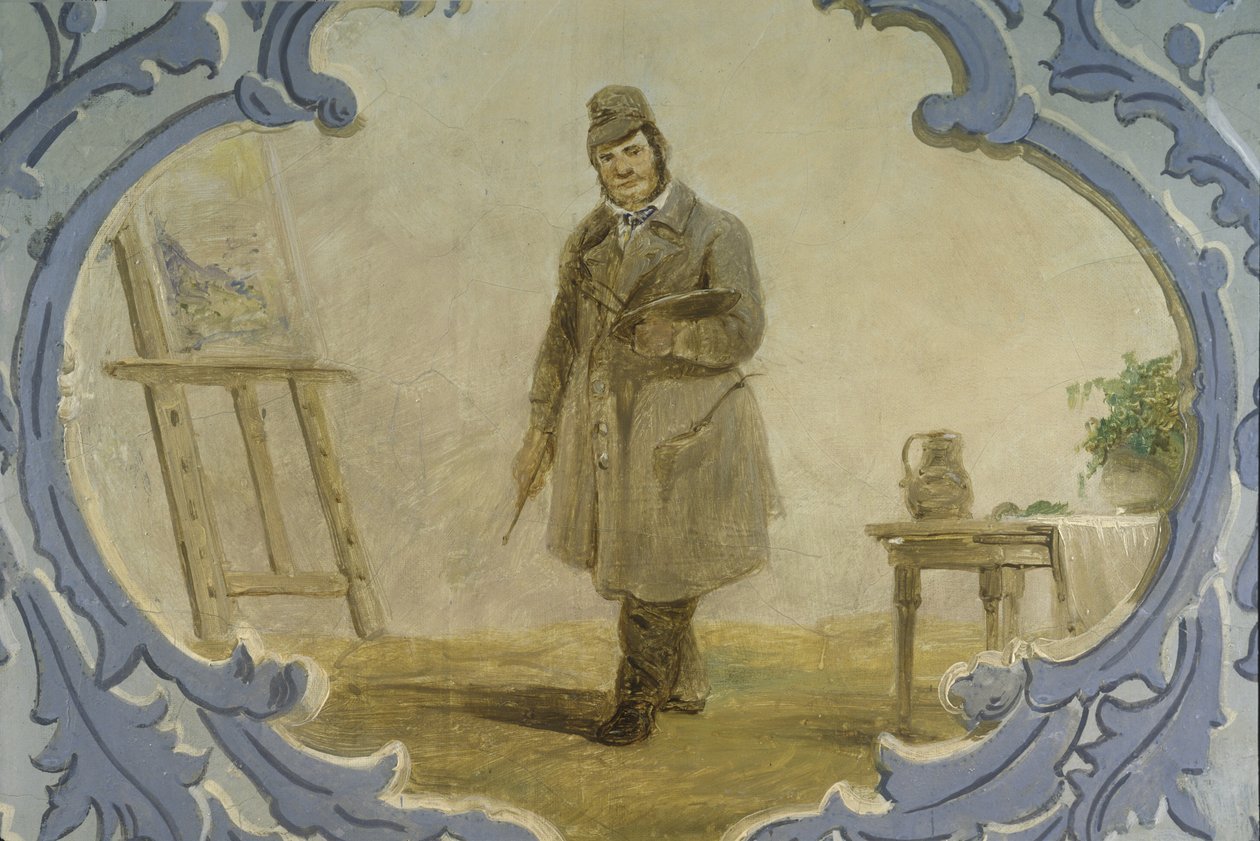 सेल्फ-पोर्ट्रेट, 1850 (दीवार पेंटिंग) द्वारा जोसेफ मतज नवरातिल
