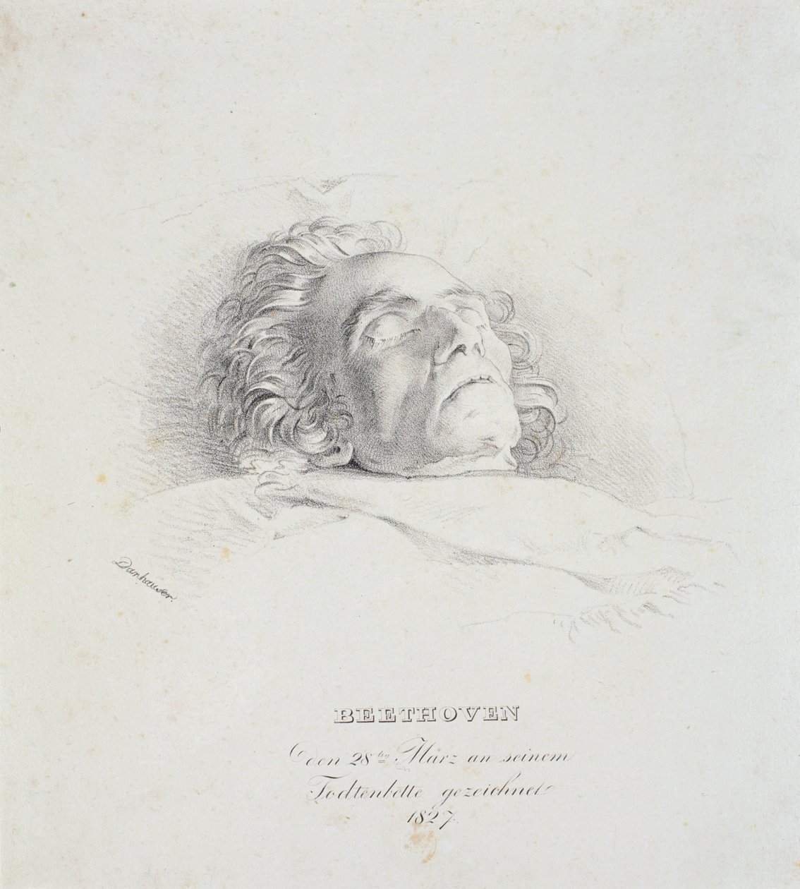 लुडविग वान बीथोवेन (1770-1827) उनकी मृत्यु के दिन, 28 मार्च 1827 को द्वारा जोसेफ डैनहॉसर
