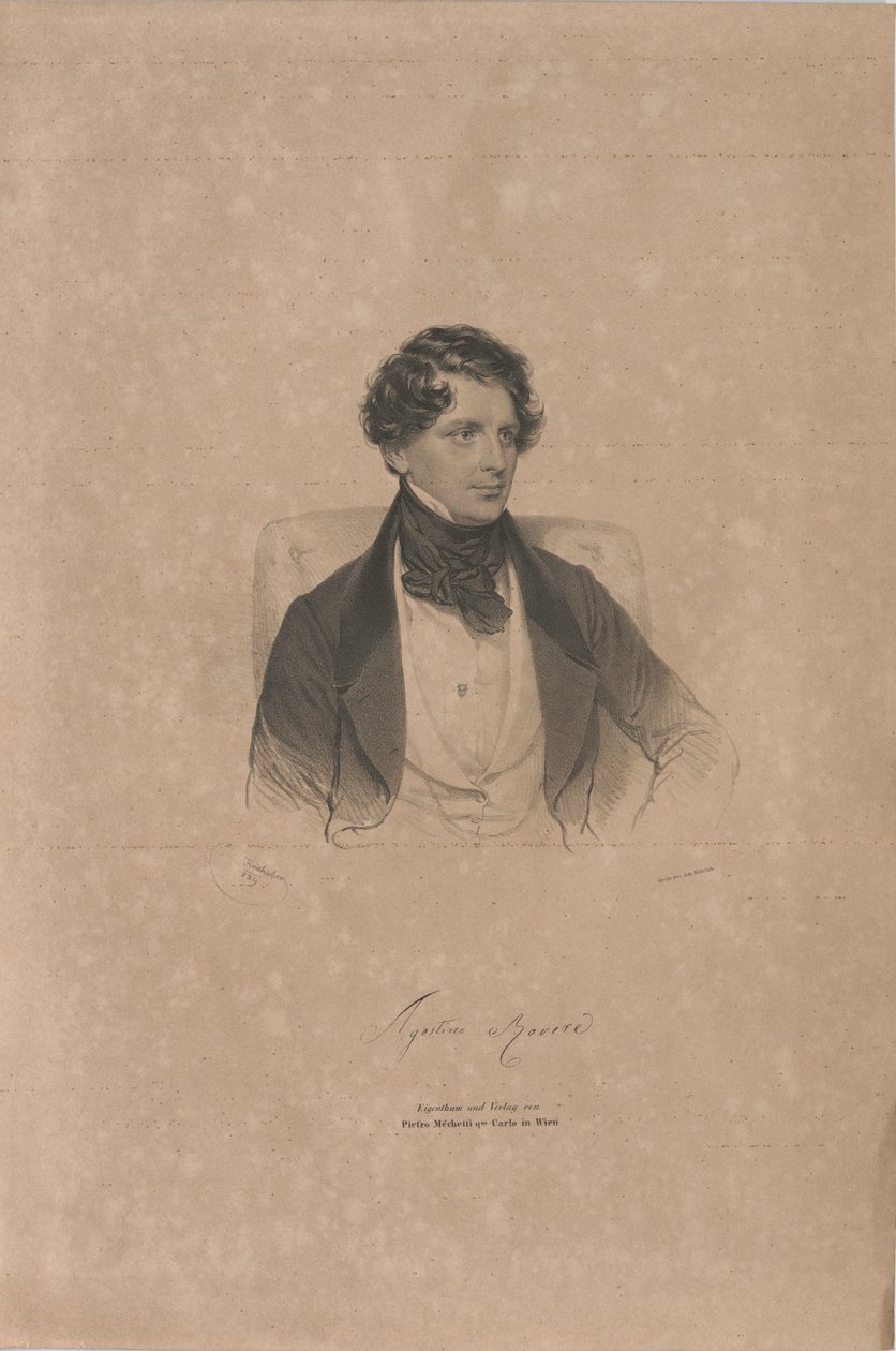 ओपेरा गायक एगोस्टिनो रोवरे का पोर्ट्रेट 1804-1865, 1839। द्वारा जोसेफ क्राहुबेर