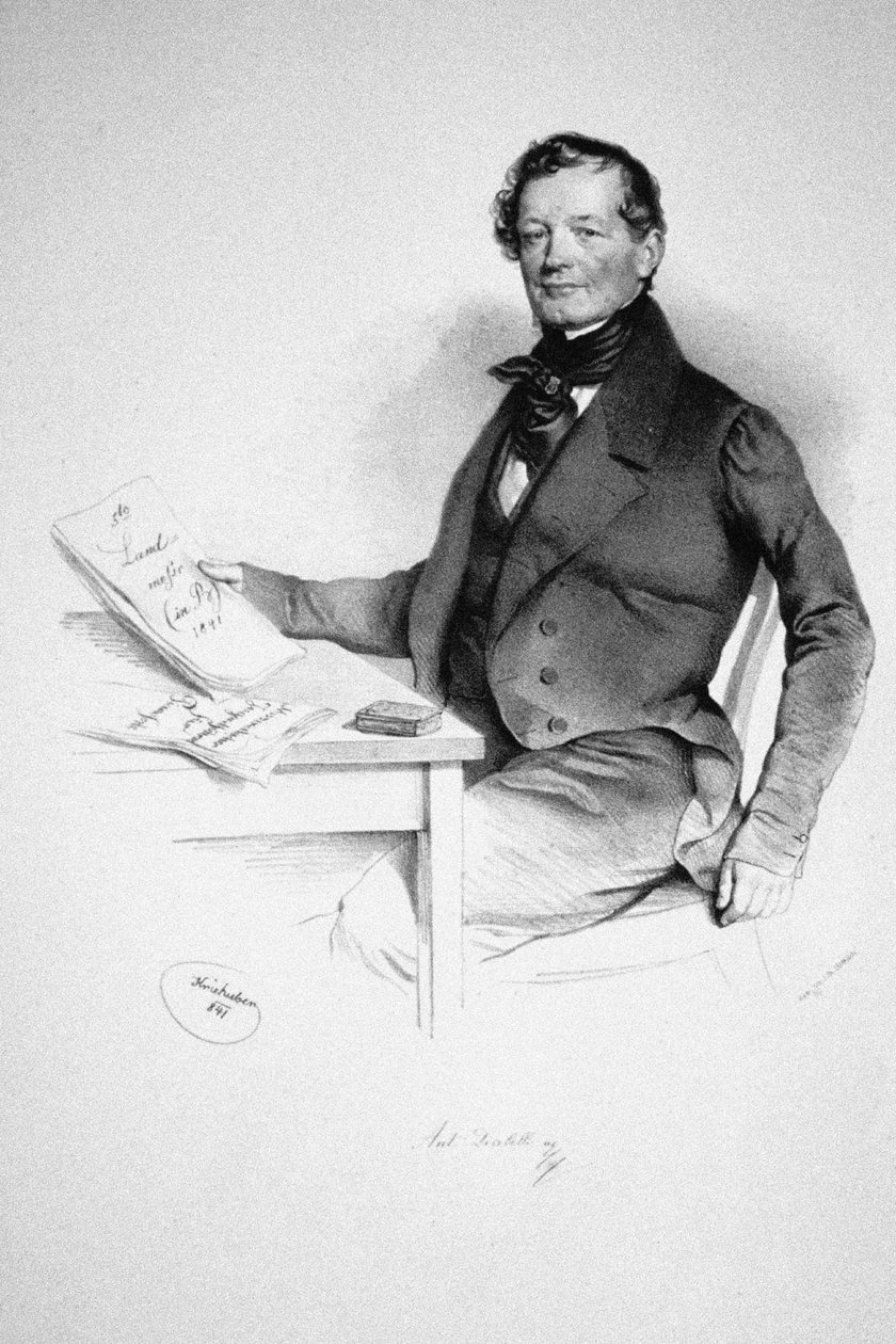 संगीतकार एंटोन डियाबेली का पोर्ट्रेट 1781-1858, 1841 द्वारा जोसेफ निकोलस क्रिहुबर
