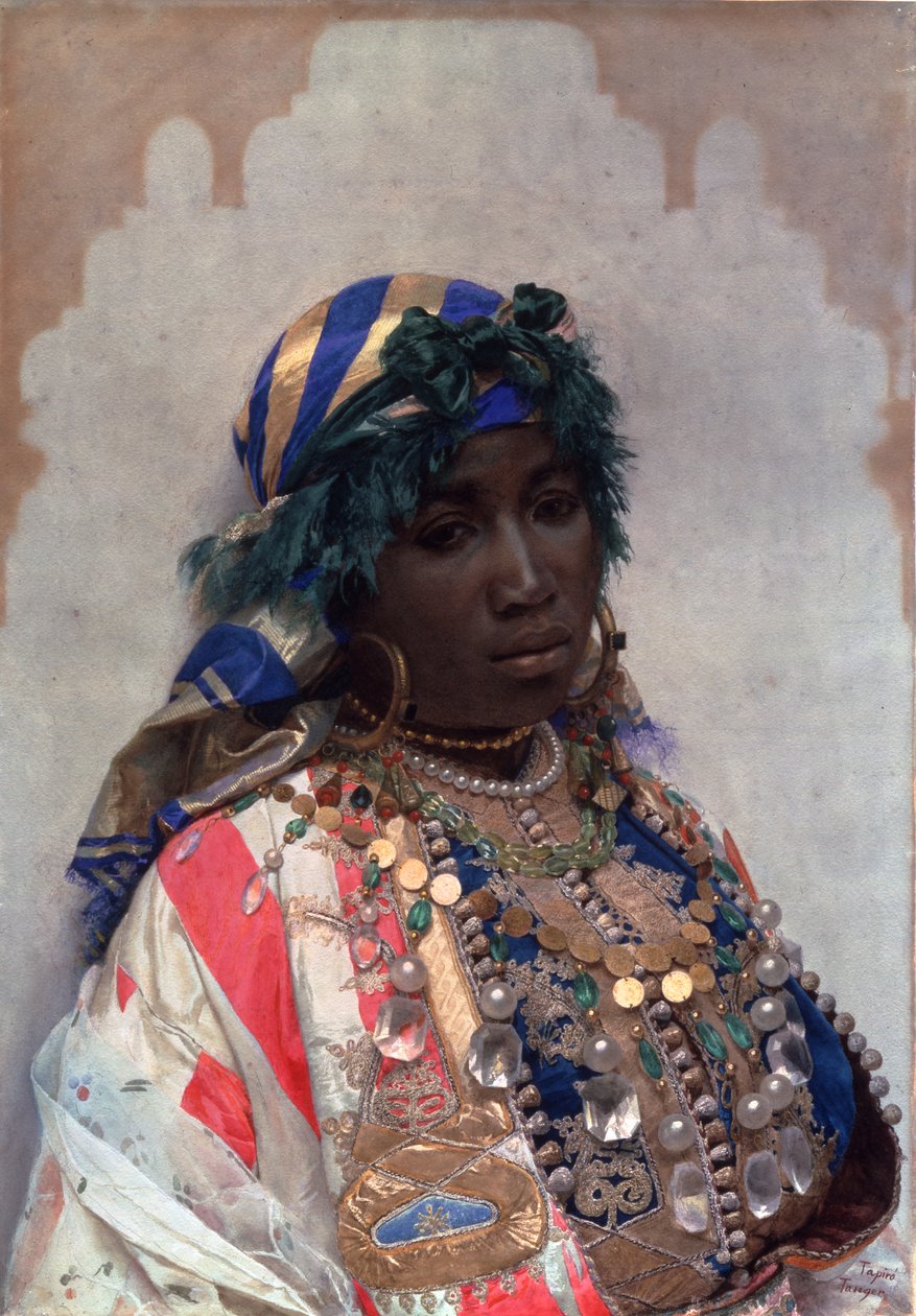एक टैंगेरियन ब्यूटी, c.1876 (wc पेपर पर) द्वारा जोसेप तपिरो बारो