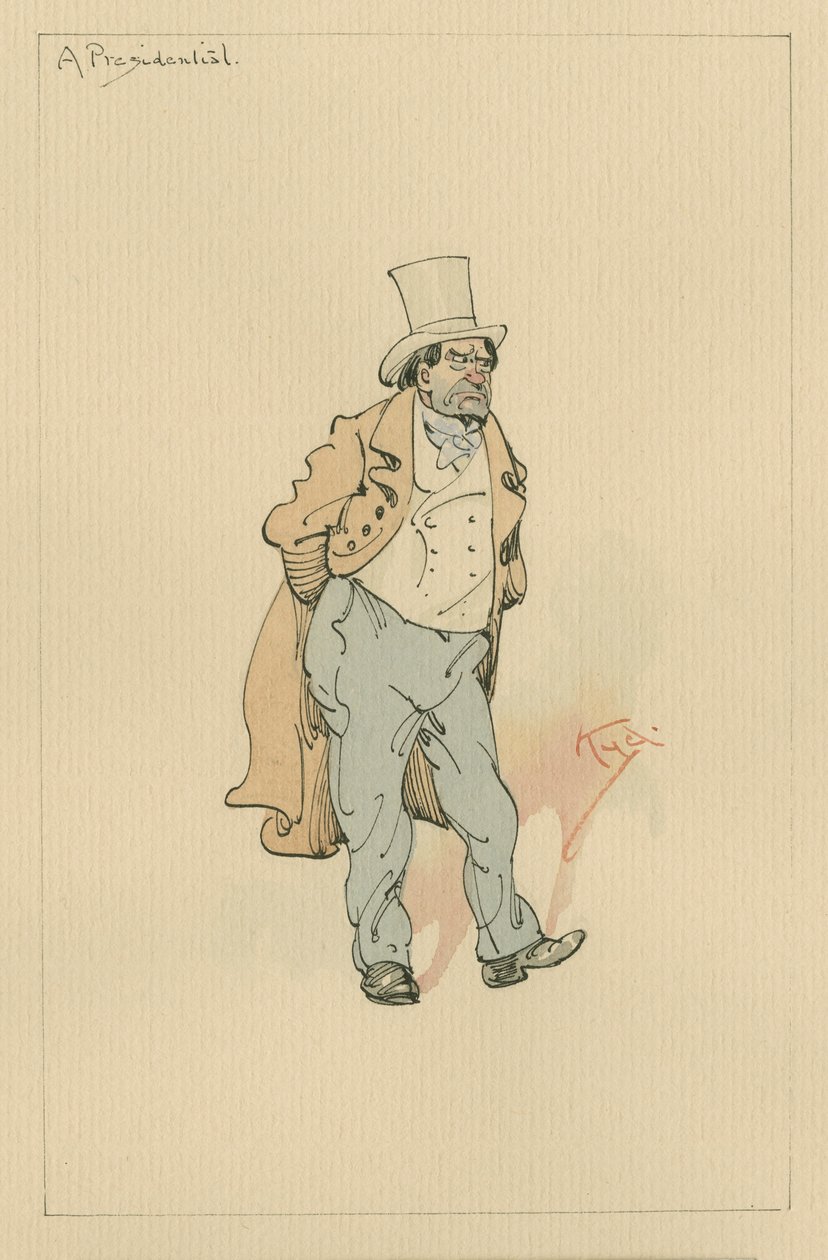 एक राष्ट्रपति, c.1920s (कागज पर wc के साथ कलम und स्याही) द्वारा जोसेफ क्लेटन क्लार्क