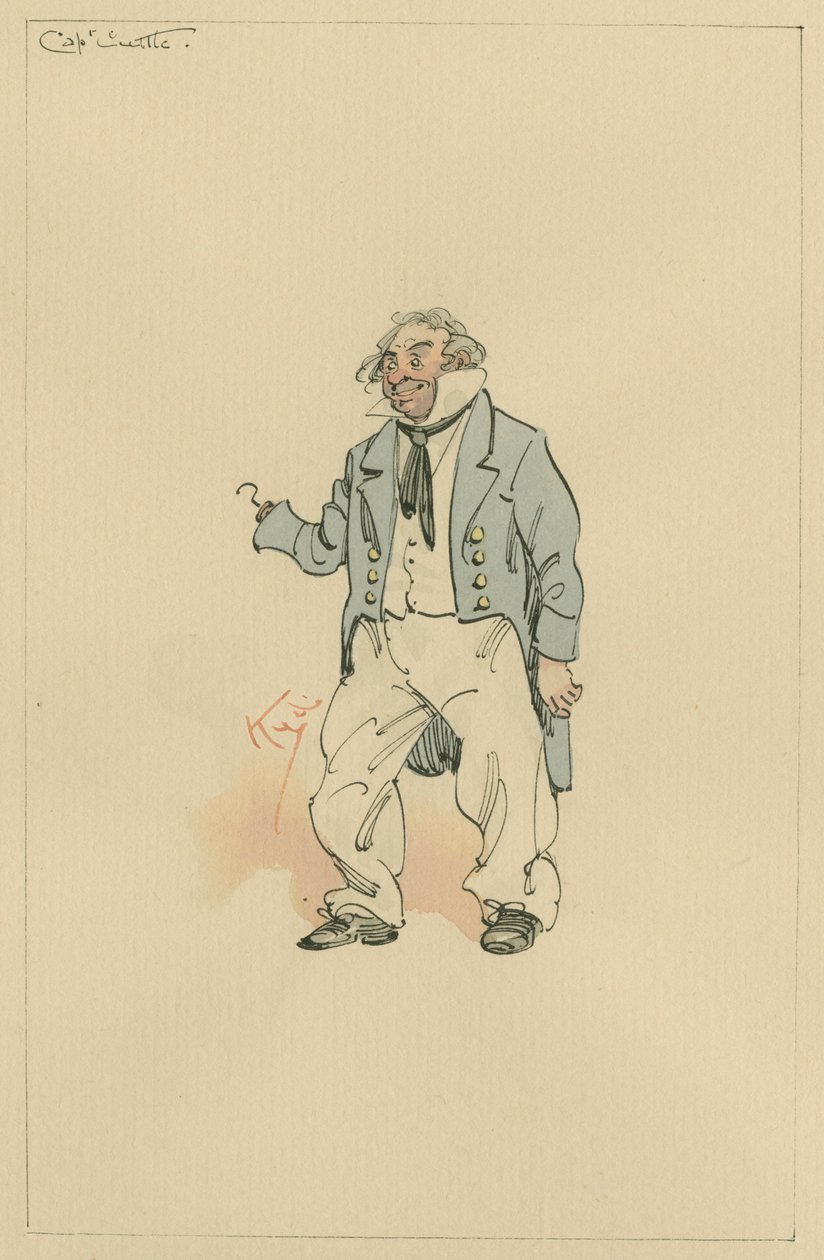 कैप्टन कटल, c.1920s (कागज पर डब्ल्यूसी स्याही के साथ पेन) द्वारा जोसेफ क्लेटन क्लार्क