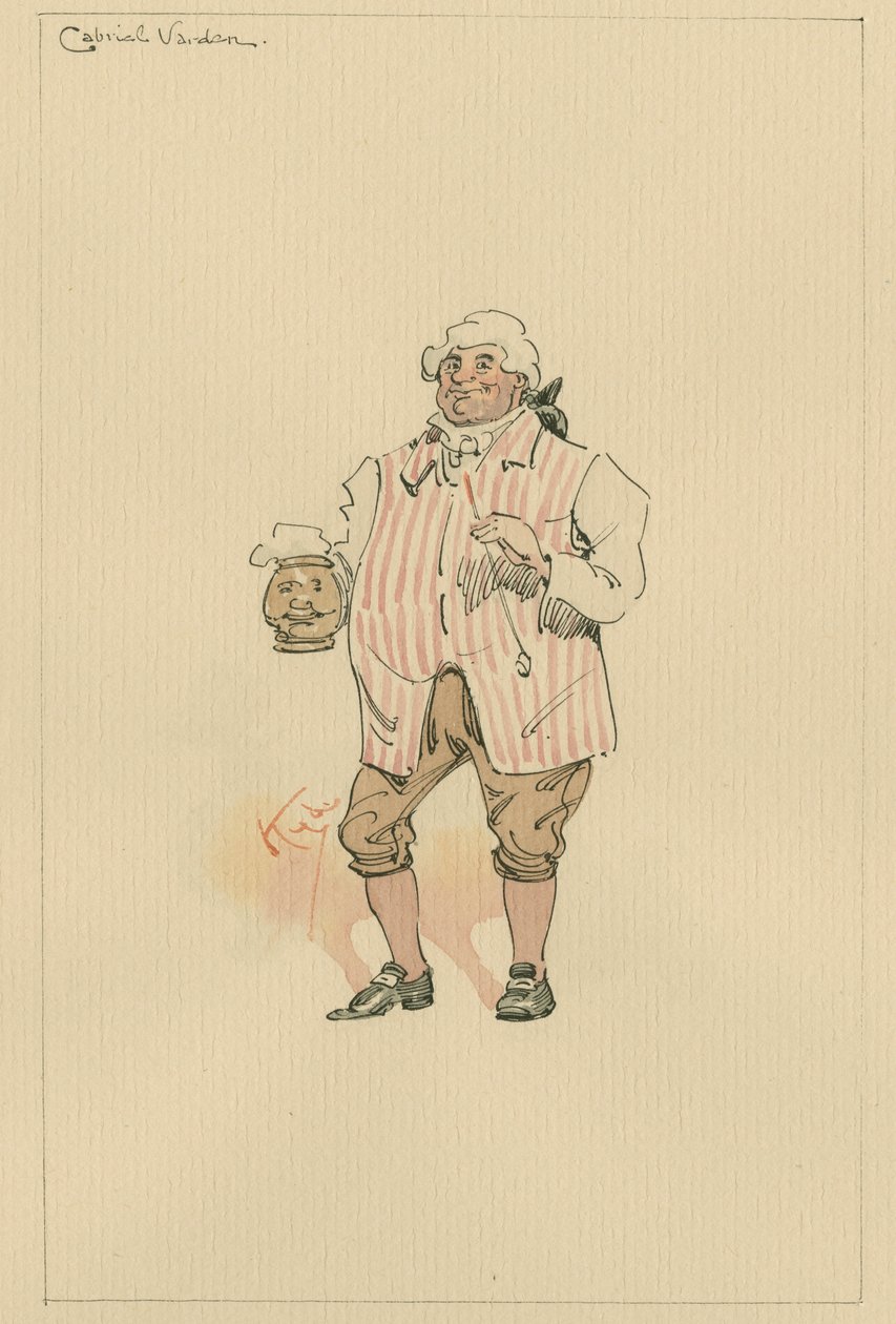 गेब्रियल वार्डन, c.1920s (कागज पर wc के साथ कलम und स्याही) द्वारा जोसेफ क्लेटन क्लार्क