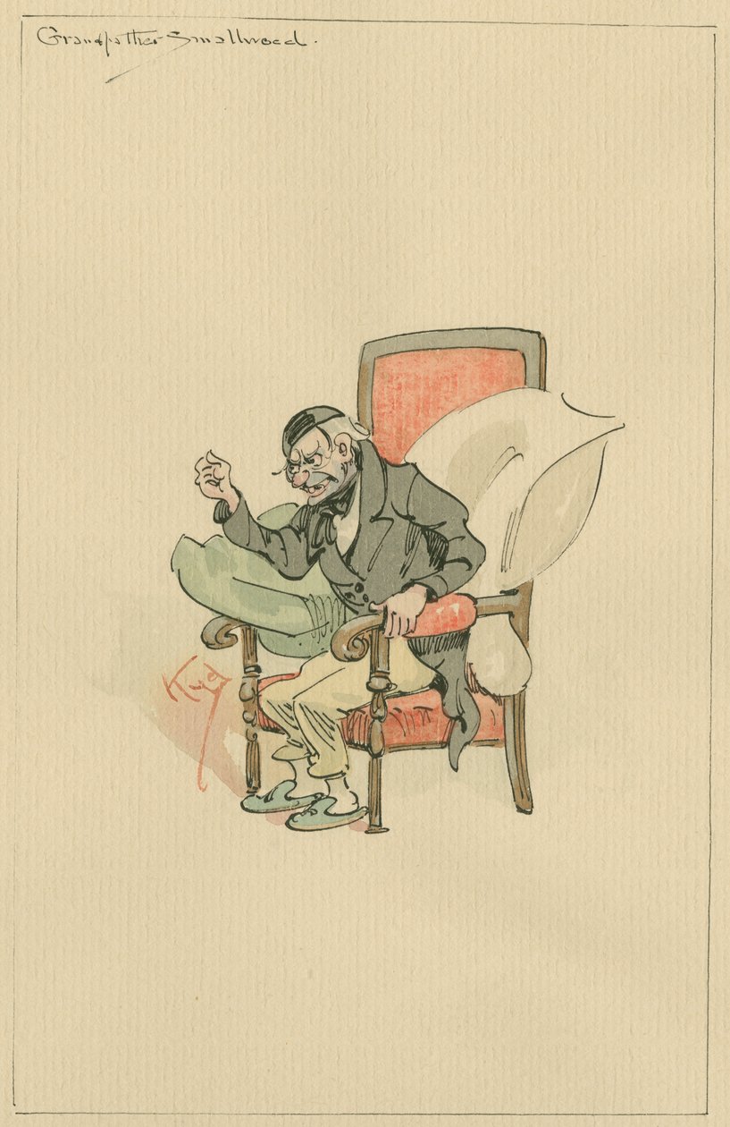दादाजी स्मॉलवीड, c.1920s (कागज पर wc के साथ पेन und इंक) द्वारा जोसेफ क्लेटन क्लार्क