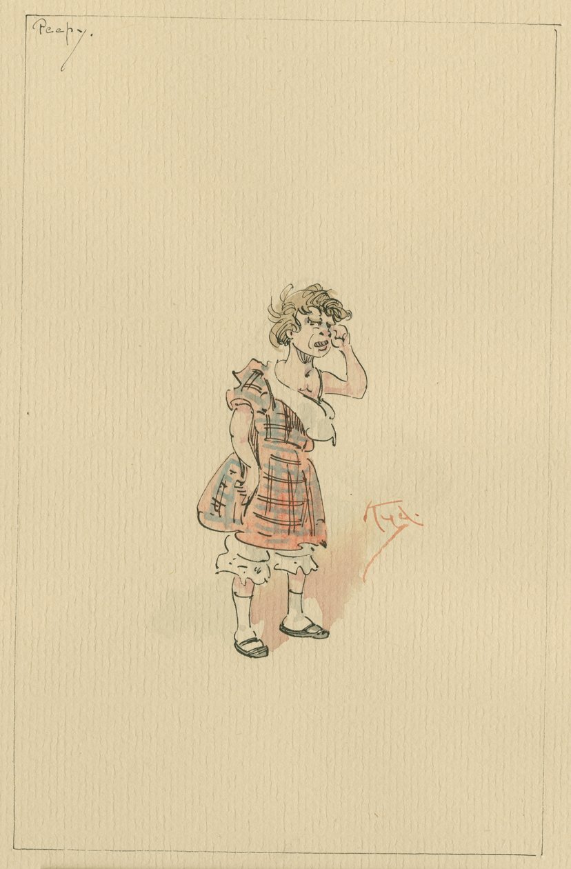 Peepy, c.1920s (कागज पर डब्ल्यूसी स्याही के साथ पेन) द्वारा जोसेफ क्लेटन क्लार्क