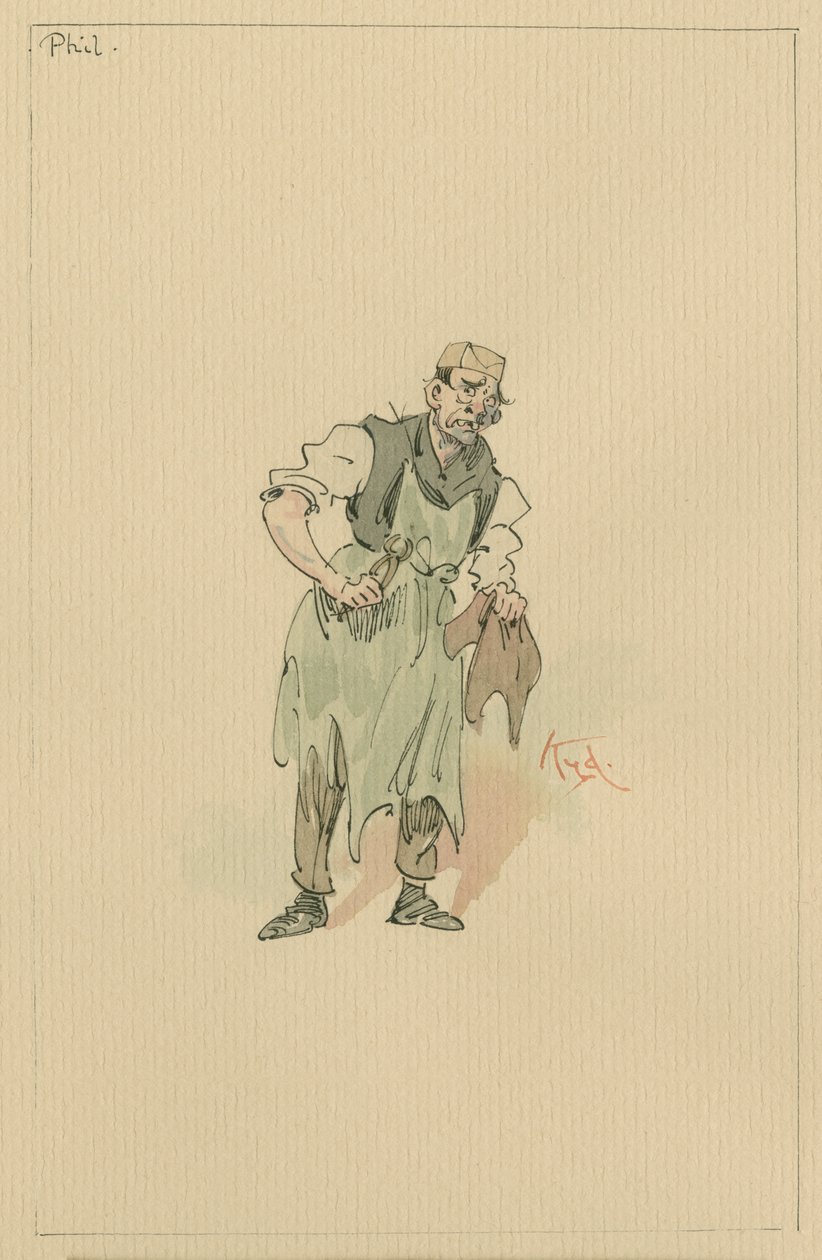 फिल स्क्वॉड, c.1920s (कागज पर डब्ल्यूसी स्याही के साथ पेन) द्वारा जोसेफ क्लेटन क्लार्क
