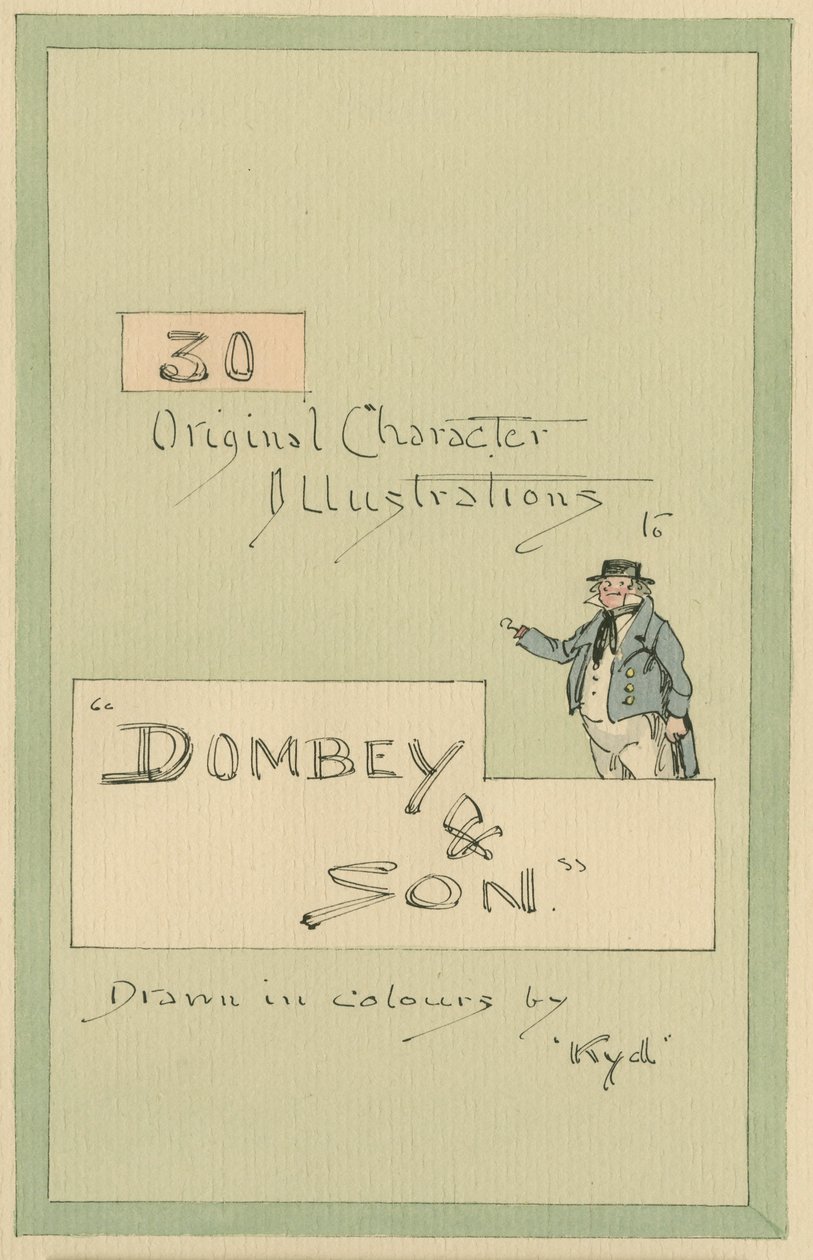 शीर्षक पृष्ठ, c.1920s (कागज पर wc के साथ कलम und स्याही) द्वारा जोसेफ क्लेटन क्लार्क