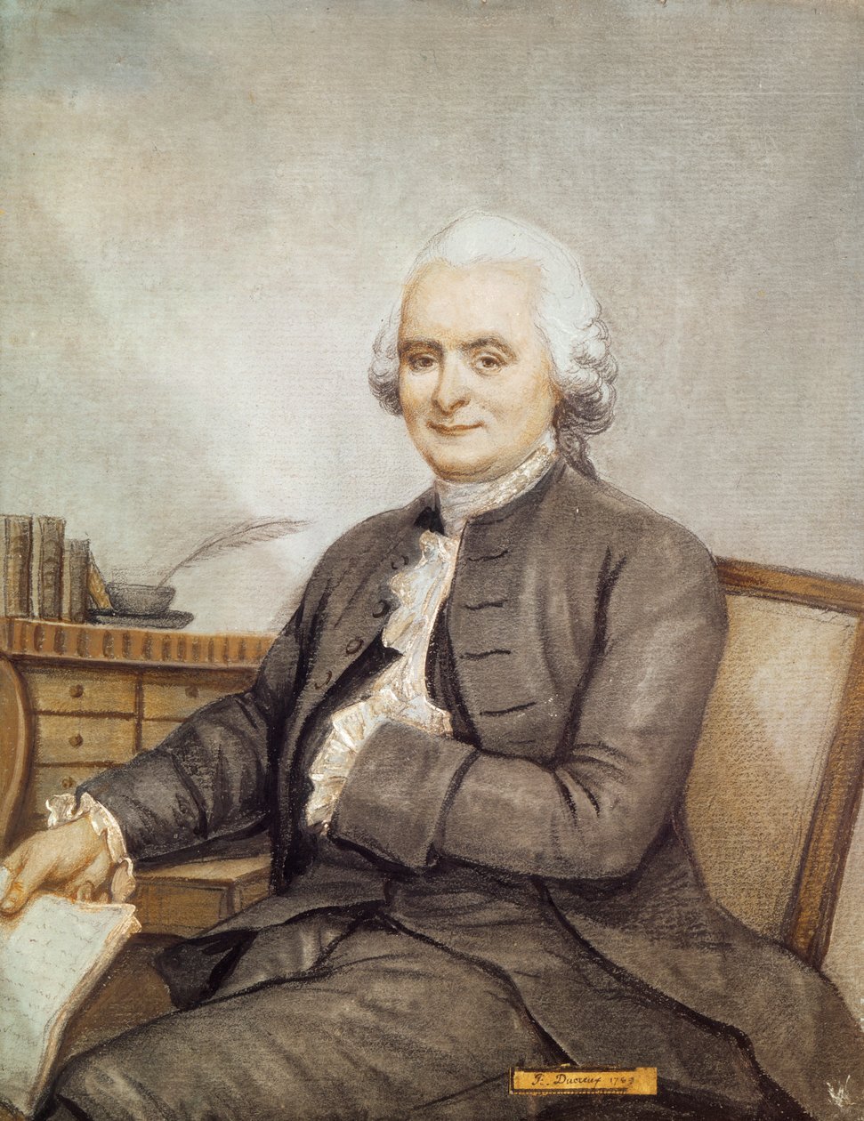 डेलिले का पोर्ट्रेट, 1769 (कागज पर पेस्टल) द्वारा जोसेफ डुक्रेक्स