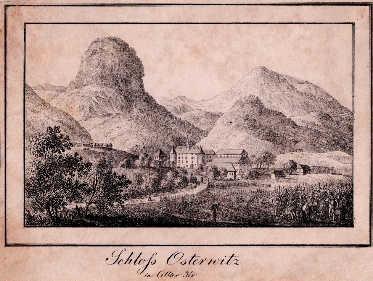 Schloss Osterwitz im Sanntal (Tabor के पास सेंट Juraj के पास Oyster) westlich Celje द्वारा जोसेफ फ्रांज कैसर